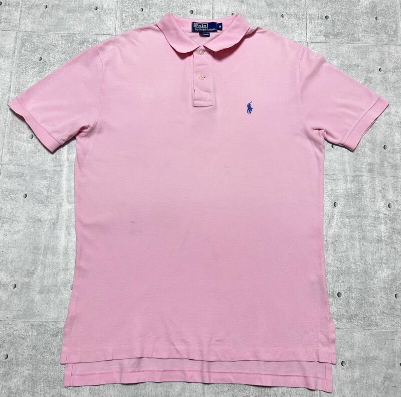 90s USA企画 ポロ バイ ラルフローレン 鹿の子 ポロシャツ ワンポイント　　アメリカ企画 Polo by Ralph Lauren オールド vintage 柳8288