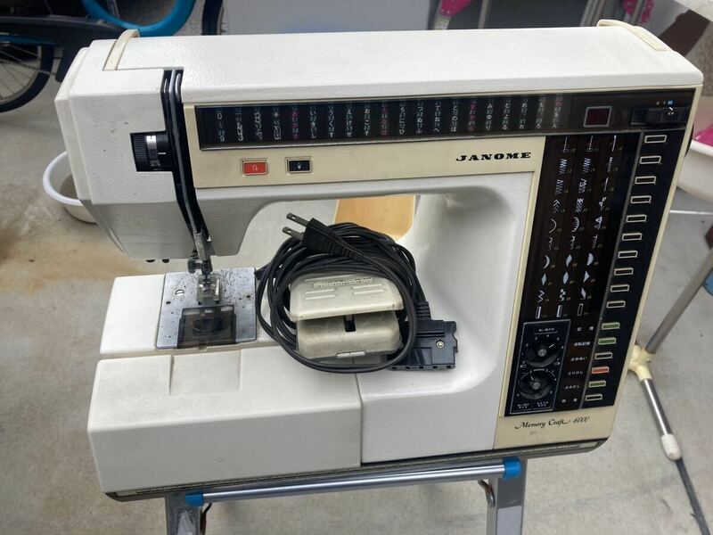 ◎【ジャンク品】JANOME/ジャノメ Memory Craft 6000 メモリークラフト 足踏みミシン フットペダル/ケース他付属 裁縫 手工芸 