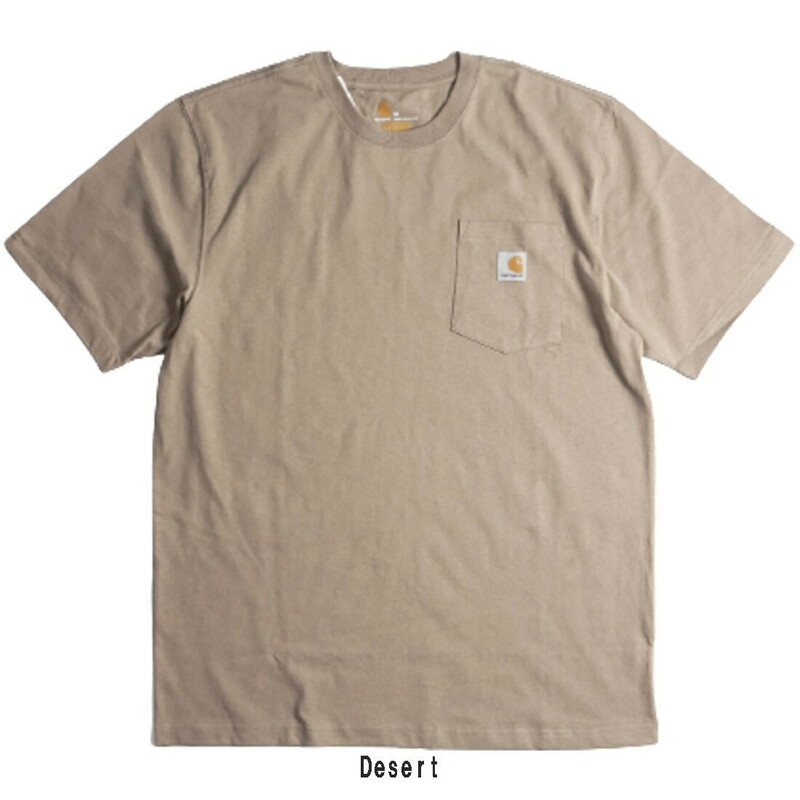 (SALE)Carhartt(カーハート)Tシャツ 半袖 ポケット ポケT 定番 ワークウェア ルーズフィット メンズ K87 Desert M ca32-k87-des-m★2
