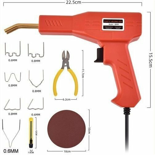 新品 バンパー補修用プラスチック溶接機キット、ホッチキス溶接 ー修理用補修機、ペンチ、ツールカッタ、サンドペーパー付き