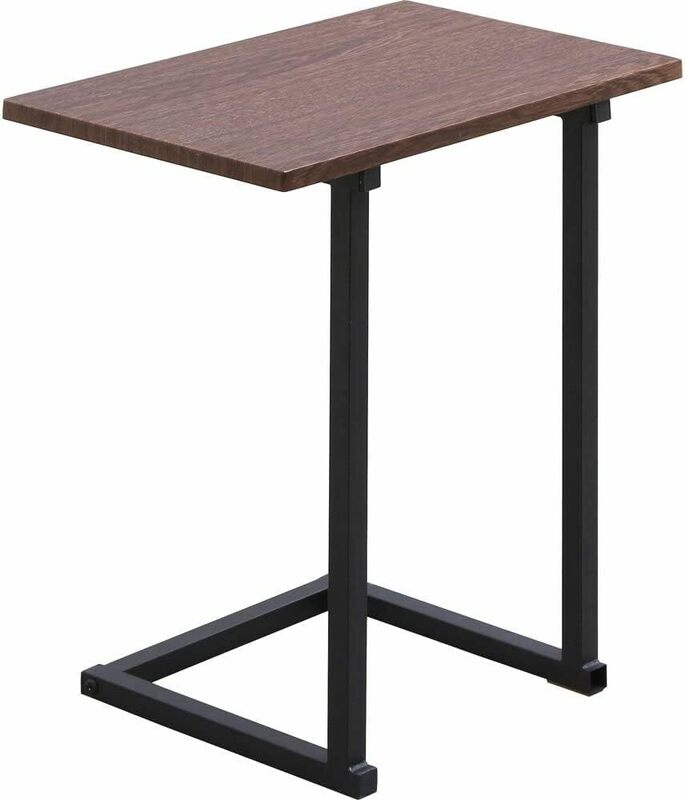 アイリスオーヤマ テーブル サイドテーブル コの字型デザイン 木目調 ブラウンオーク/ブラック 幅約45×奥行約29×高さ約52.