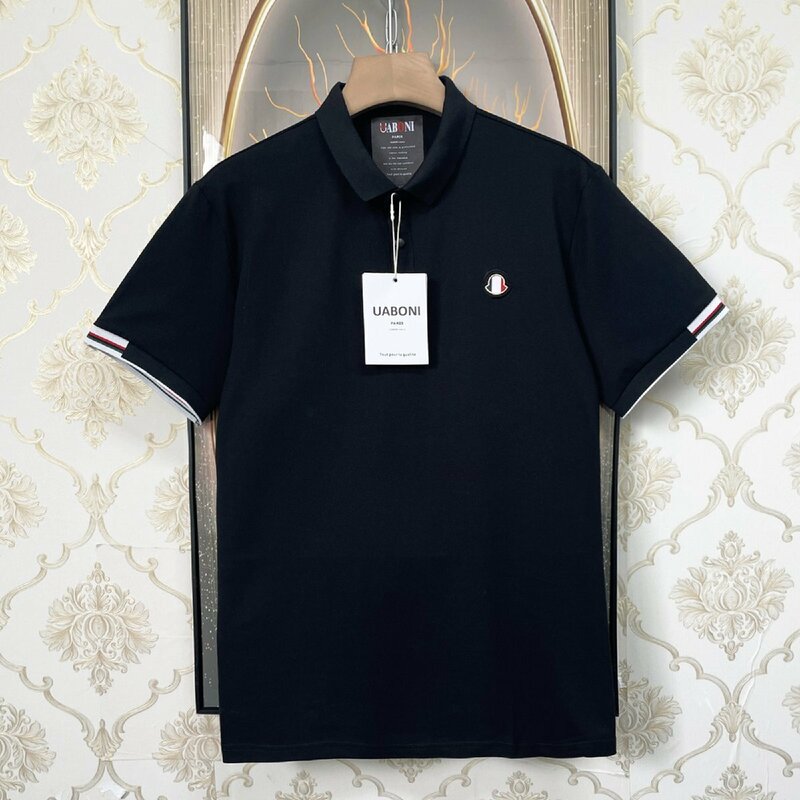 個性EU製＆定価2万◆UABONI*Paris*ポロシャツ*ユアボニ*パリ発◆上品 快適 通気 半袖 T-shirt POLO ゴルフ ビジネス 通勤 レジャー 夏服 XL