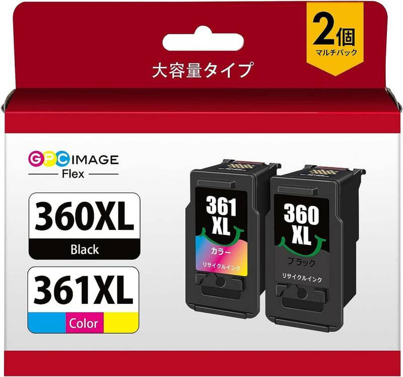 GPC Image Flex キャノン 用 インク 360 361 BC-360XL BC-361XL 純正大容量より35％アップ