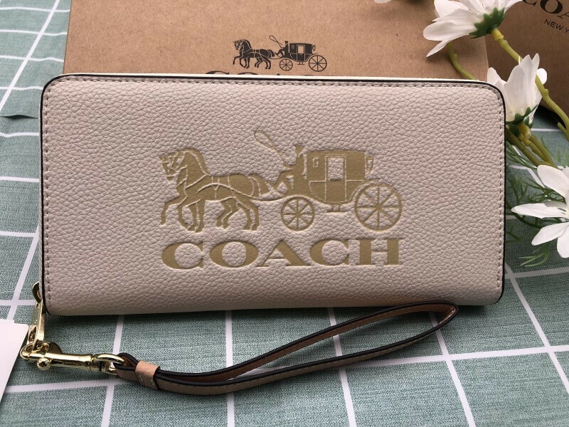 COACH コーチ 財布 長財布 プレゼント 誕生日 贈り物 ホワイト ギフト クリーム色 レザー ウォレット レディース 新品 未使用 馬車 C060