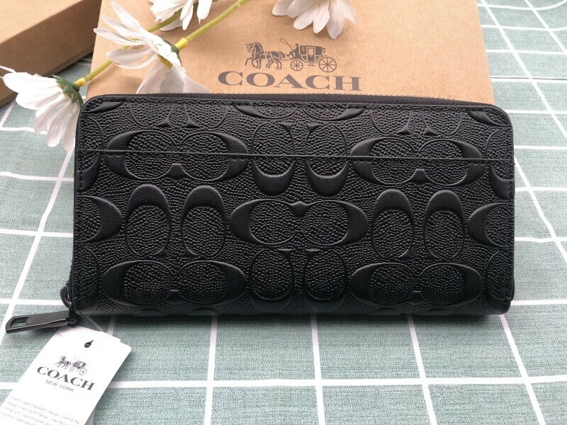 財布 長財布 COACH コーチ プレゼント ブラック メンズ レディース 新品 ラウンドファスナー 小銭入れあり ウォレット ブランド A211