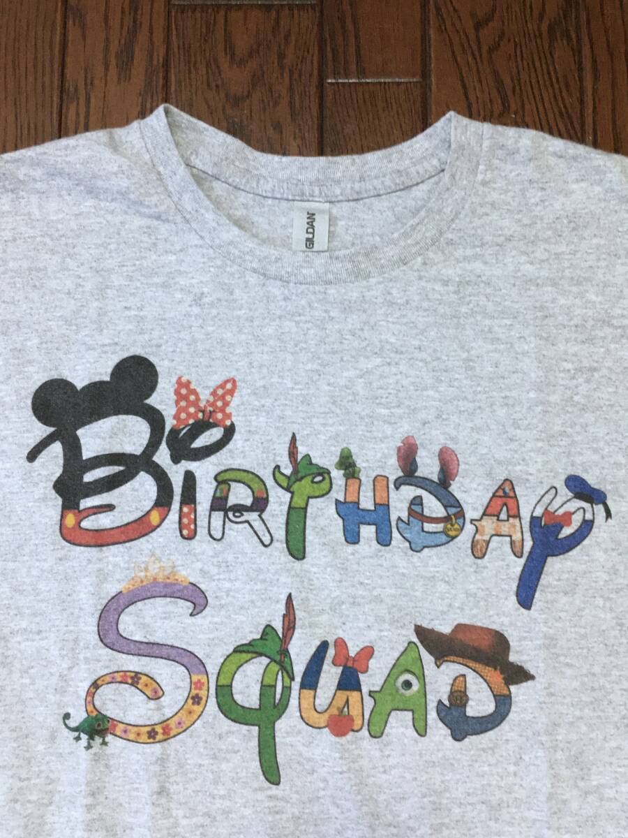 BIRTHDAY SQUAD バースデー スクワッド Tシャツ L 霜降りグレー 可愛いプリント