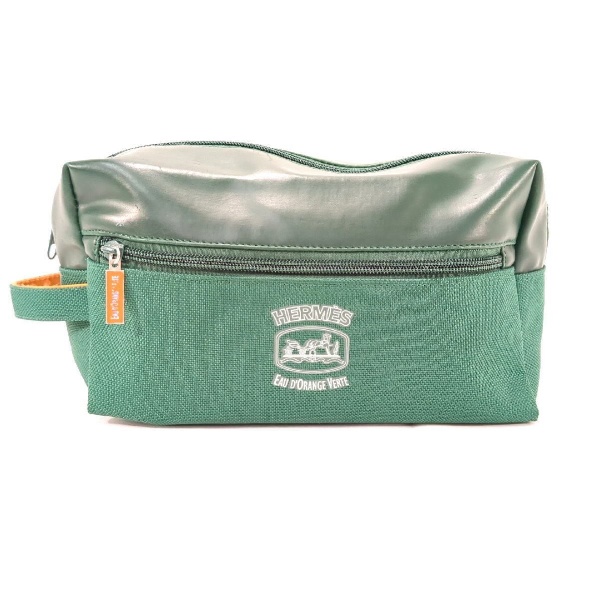 HERMES エルメス Eau D'Orange Verte オードランジュヴェルト ポーチ グリーン 小物入れ 化粧品 ケース
