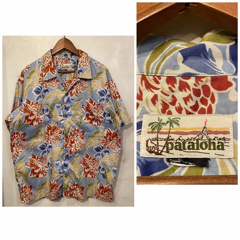 【大き目】'03 pataloha ポルトガル製 patagonia パタロハ パタゴニア コットン 2003 アロハシャツ 花柄 開襟 00s 90s 80s OLD vintage