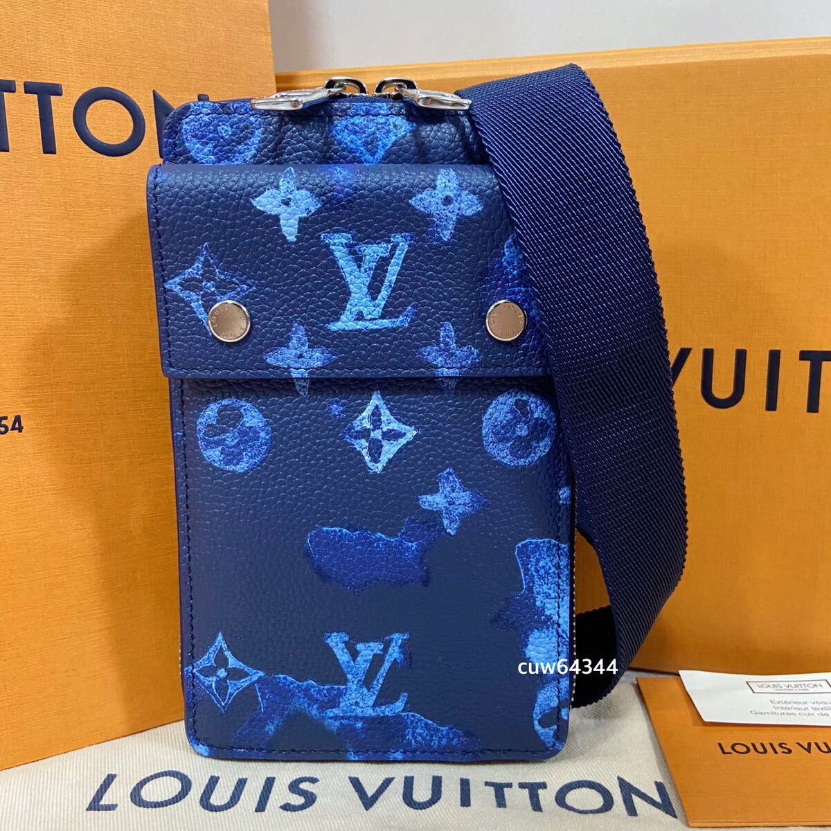 完全正規品 新品同様 LOUIS VUITTON ルイヴィトン フォンポーチ モノグラム ウォーターカラー メッセンジャー ショルダーバッグ 付属品