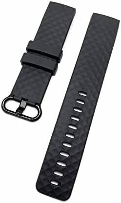 [wumio] Fitbit Charge 3 4 交換バンド 黒 Lサイズ 互換品 交換用 シリコン TPU スマートウォッ