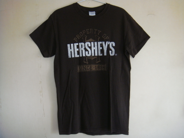 ◆ 90sヴィンテージ HERSHEY'S ハーシーズ ロゴ Tシャツ サイズS～M ヘヴィーコットン100％ ヴィンテージデニムと好相性 LP3７0発送 引取可