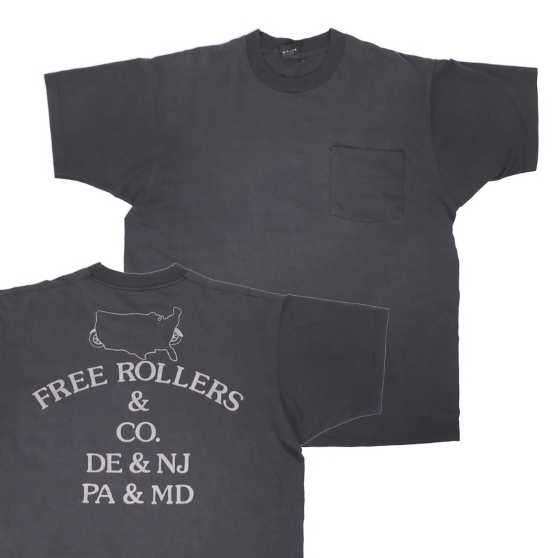 FREE ROLLERS ポケットTシャツ 古着　USA製 90's スクリーンスターズ　 【メール便可】 [9019361]