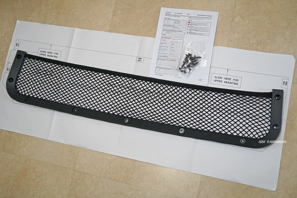USトヨタ純正 07-14 TOYOTA FJ CRUISER FJクルーザーリアドア バックドア カーゴ ストレージネットUSDM北米JDM GSJ10 GSJ15 TRD TRAIL TEAM