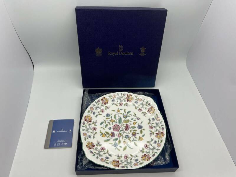 ◎9597　Royal Doulton MINTON ロイヤルドルトン ミントン ハドンホール BBプレート サイズL 花柄 プレート 洋食器 箱付き