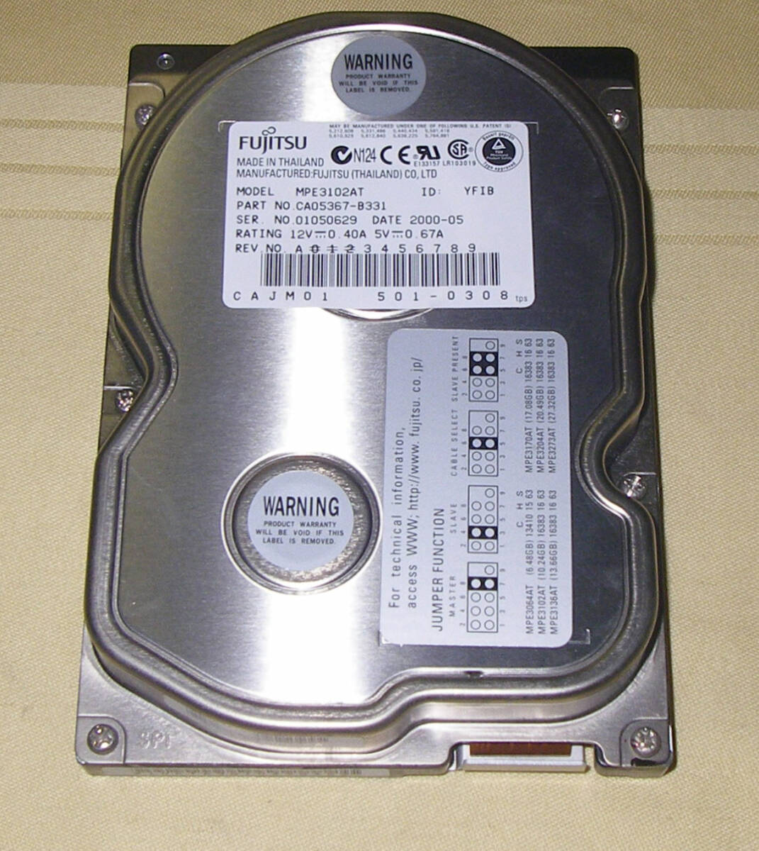 ★FUJITSU MPE3102AT HDD 10GB DRIVE ATA 40pin★OK!!★