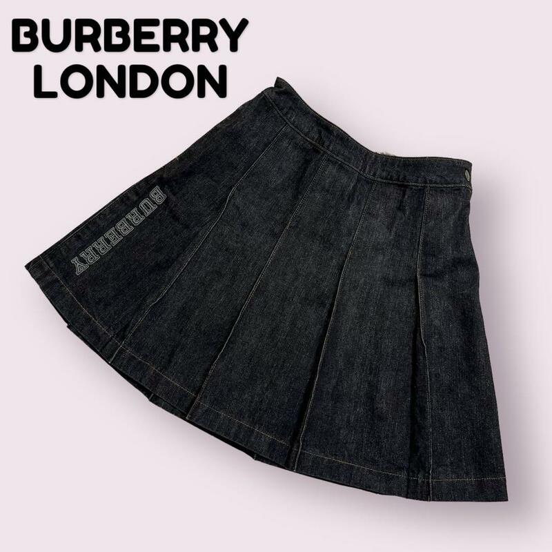 バーバリーロンドン　デニムスカート　ノバチェック　ロゴ　BURBERRYLONDON　