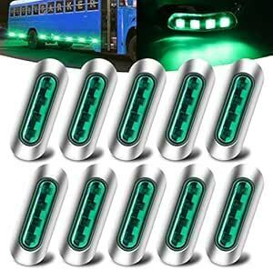 X-STYLE サイドマーカーランプ 4連LED 12V 24V 緑 車幅灯 リアサイドライト 信号灯 トラック トレーラー バス