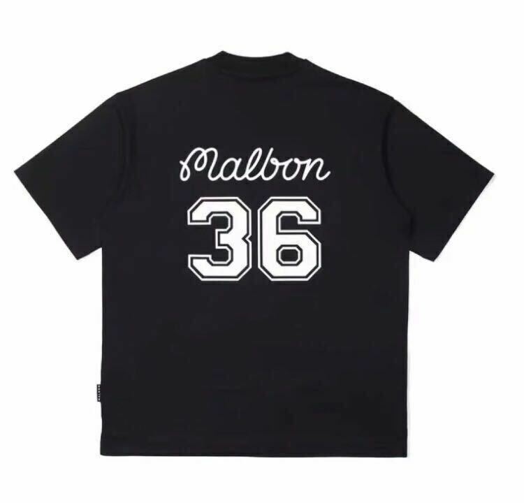 XL マルボンゴルフ MALBON GOLF 　シャツ　モックネック　半袖　黒