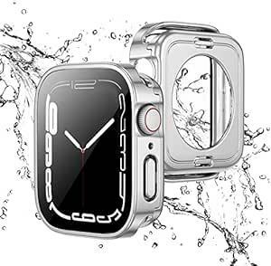 【2 in 1 全面保護】Apple Watch 用 防水ケース 45mm アップルウォッチ カバー 直角エッジデザイン 保護 ア