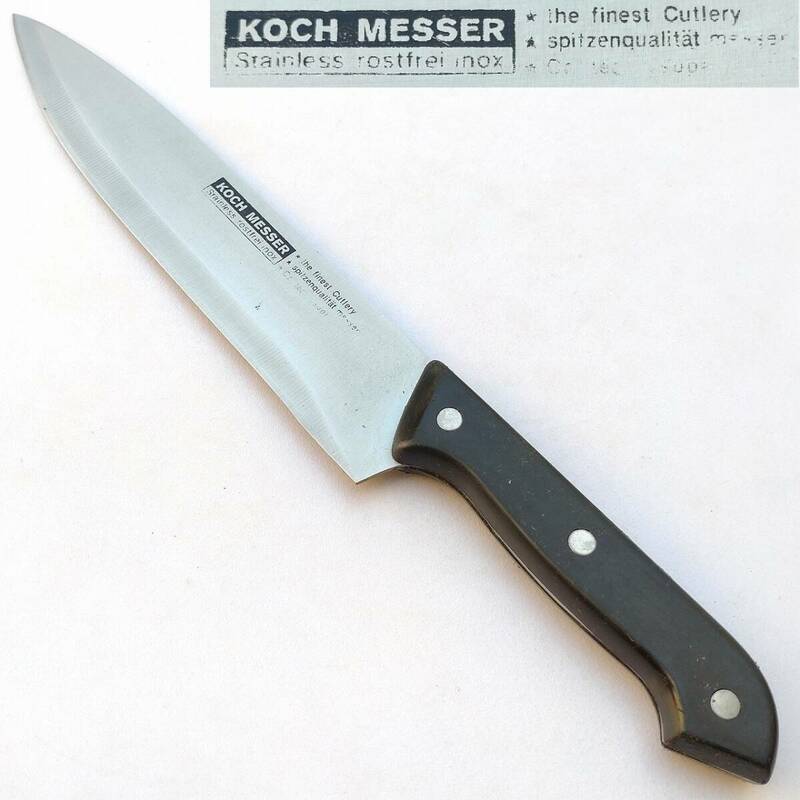 牛刀包丁 KOCH MESSER Stanless rostfrei inox 刃長約210㎜ 両刃 洋包丁 スライサー シェフナイフ 調理器具 刃物 【2707】