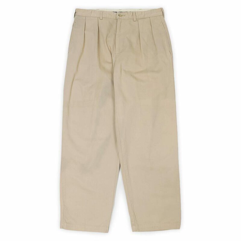 ポロラルフローレン POLO RALPH LAUREN 90s 2タック チノトラウザー ANDREW PANT 定番 CHINO 古着 (-2358) ベージュ W34 L30