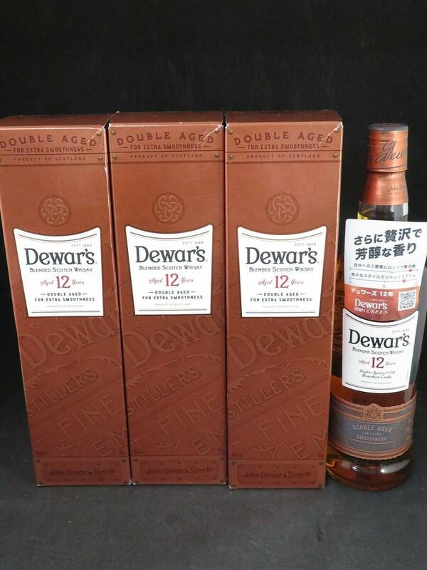 1円～　未開栓　Dewars（デュワーズ）12年　ウイスキー　700ｍｌ　4本セット