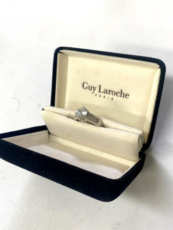 極美品 Guy Laroche ギ・ラロッシュ 指輪 リング ダイヤモンド 0.06ct SILVER シルバー 925 ストーン アクセサリー レディース yh053002