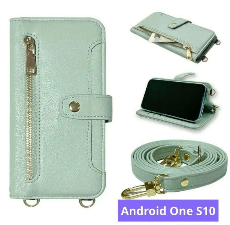 美品　Android One S10 アンドロイドワンS10 手帳型スマホ ケース スマホケース　ストラップ付き 携帯カバー 