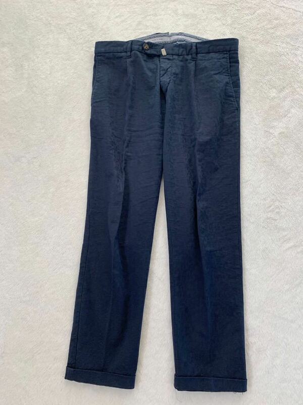 J.W.BRINE イタリア製コットンパンツ size50 slim fit 花柄 ネイビー ストレッチ メンズ