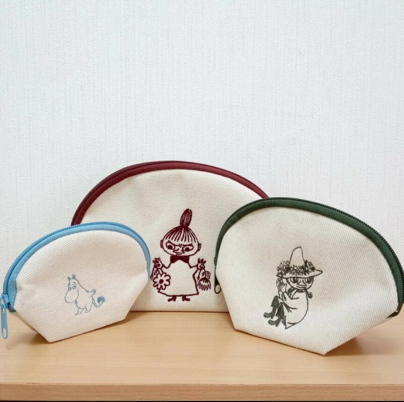 MOOMIN ムーミン シェル型ポーチ 3個セット☆小物入れ 小銭入れ等にどうぞ 未使用保管品