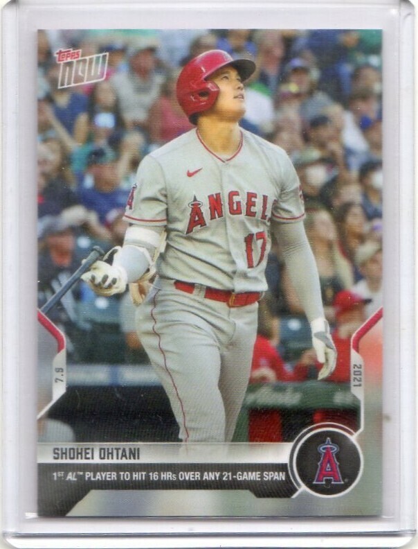 ●大谷翔平　カード　Vol.315　2021TOPPS NOW #484　限定　2021年7月9日　ア・リーグ初21試合16ホームラン　ロサンゼルス・エンゼルス