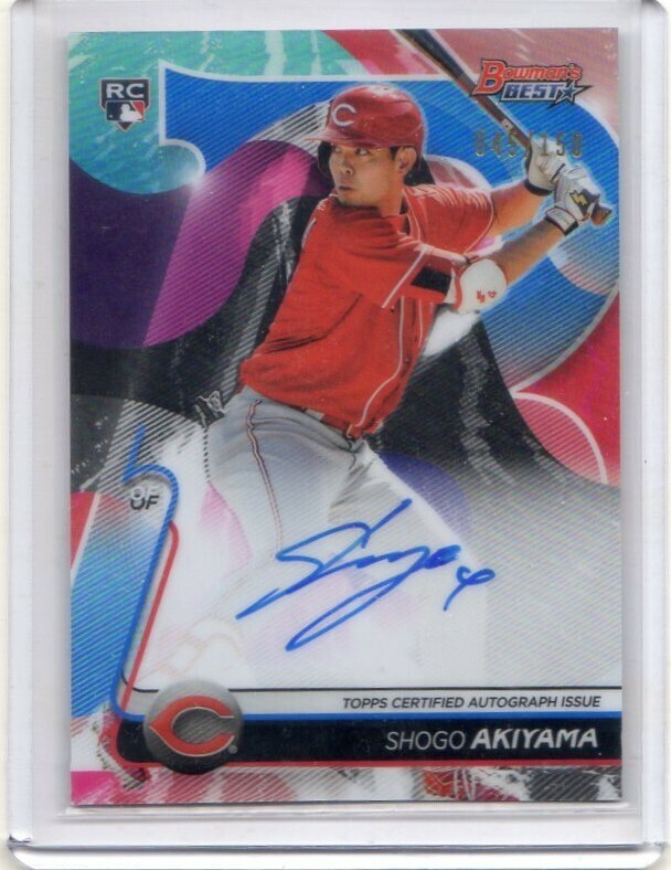 ■秋山翔吾　カード　Vol.37　2020BOWMAN'S BEST OF AUTOGRAPH BLUE REFRACTOR #B20-SA　150枚限定　ルーキー　シンシナティ・レッズ