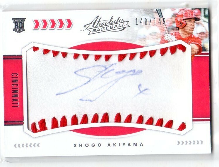 ■秋山翔吾　カード　Vol.40　2020PANINI ABSOLUTE BASEBALL ROOKIE AUTOGRAPH PATCH #143　公式直筆サイン　149枚限定　ルーキー　レッズ