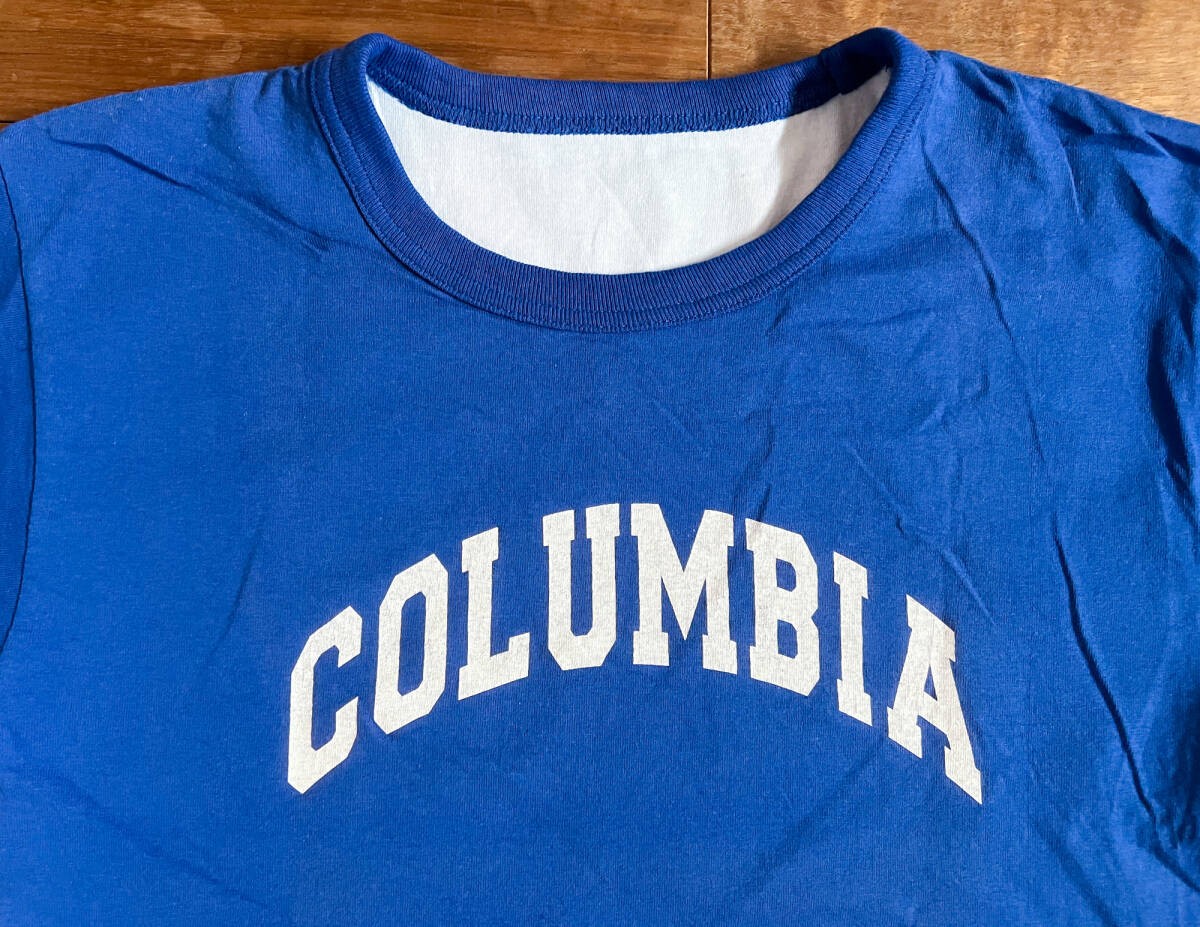 90's◆ビンテージ カレッジTシャツ◆COLUMBIA コロンビア大学◆Made in USA アメリカ製◆リバーシブル◆ほぼデッド 色移りあり◆サイズM