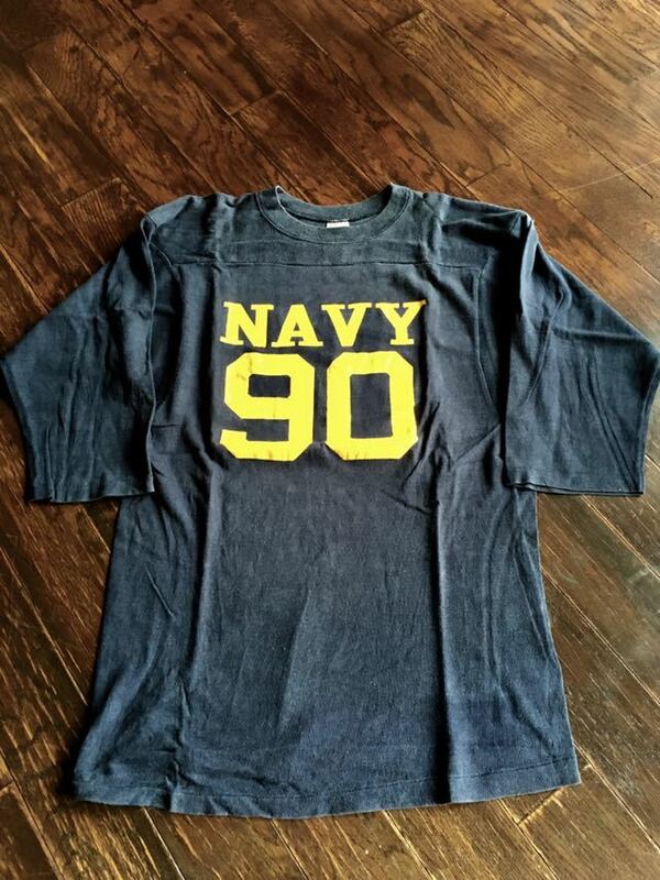 希少　80'S Champion NAVY 90 チャンピオン USA製 フットボールTシャツ ミリタリー vintage ビンテージ バータグ