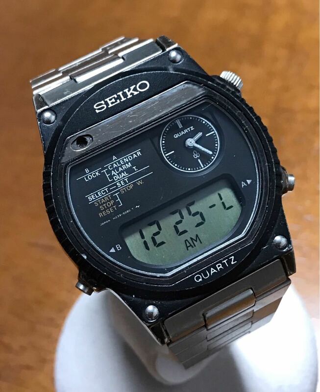 【超レア/アナログ不動ジャンク】 1981 SEIKO セイコー WATER デジアナ RESISTANT メンズ用ウォッチ腕時計 H239-5070