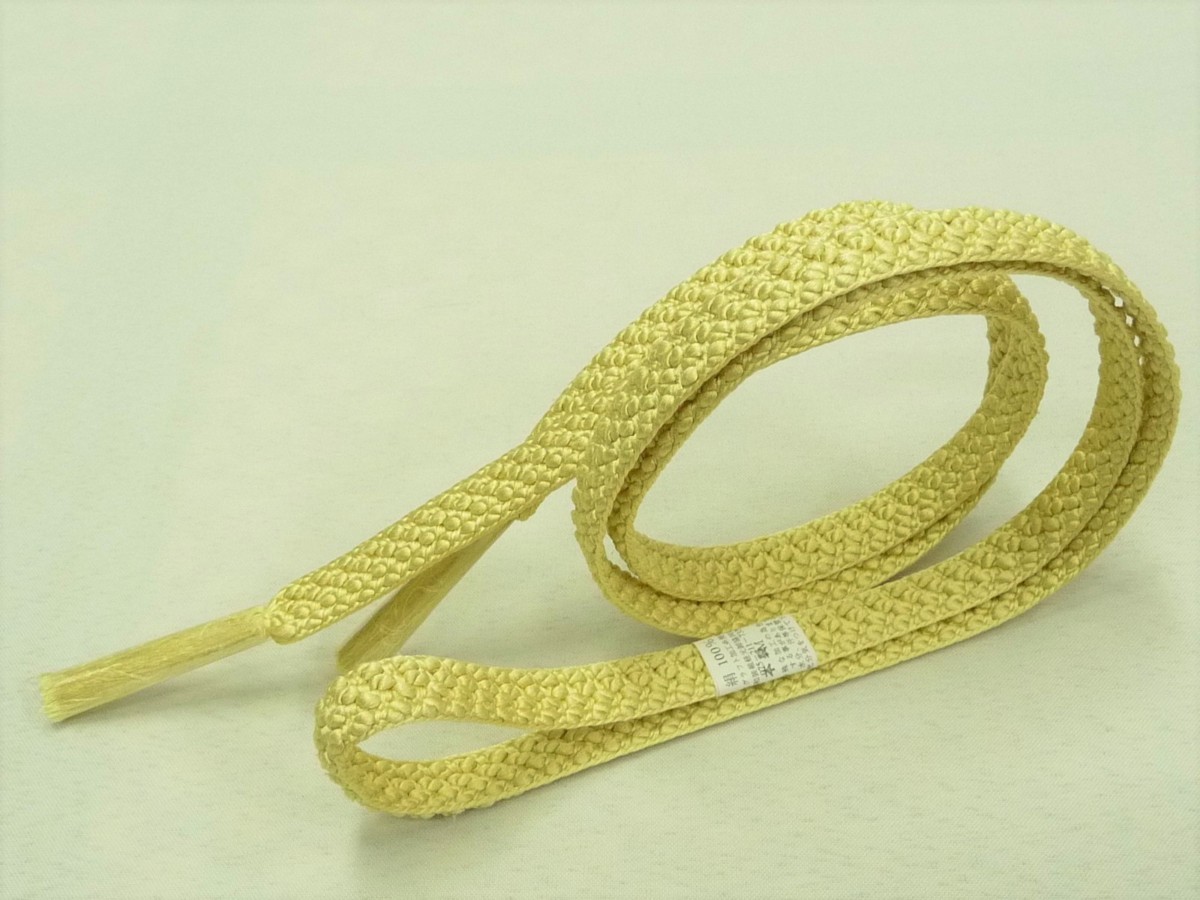 まゆの四季/新品/日本製/訪問着無地小紋紬用/正絹/変わり平織り/無地帯締め-クリーム