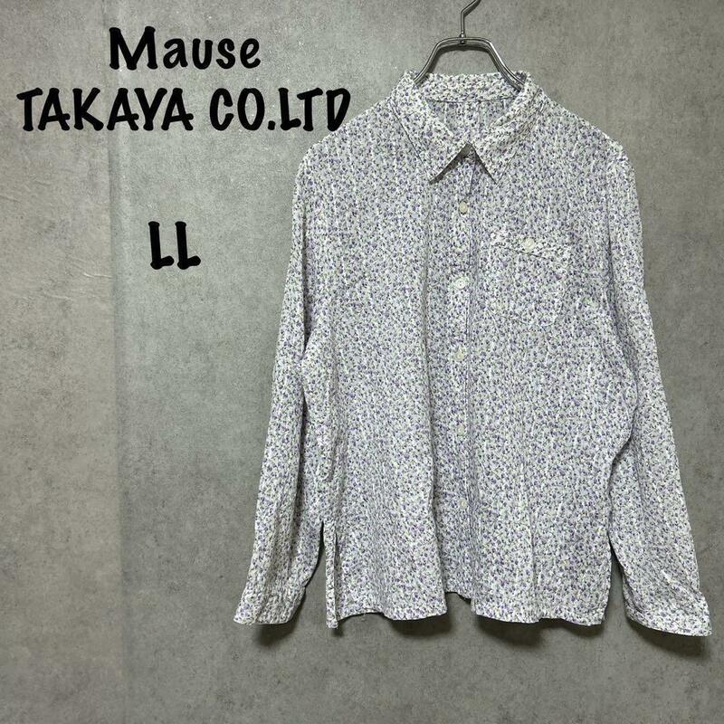 【Mause TAKAYA CO.LTD】花柄シャツ（LL）総柄＊綿100%＊