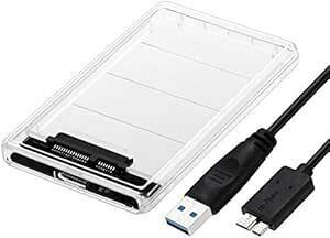 透明な 2.5インチ HDDケース USB 3.0接続 SATA対応 HDD/SSD 外付け ドライブ ケース ネジ&工具不要 簡