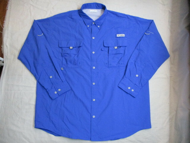 コロンビア PFG フィッシングシャツ 青 XL