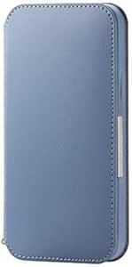 エレコム iPhone 12 / 12 Pro ケース Qi充電対応 ソフトレザー 磁石付 ブルー PM-A20BPLFY2B
