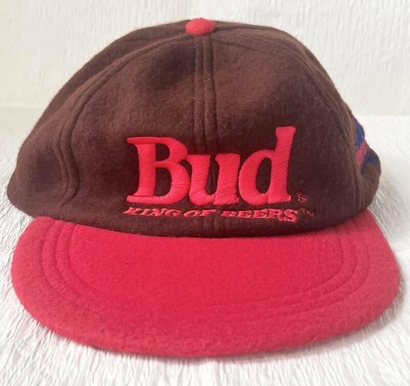 ヴィンテージ 90s Budweiser フリースキャップ 企業 ブラウン VINTAGE