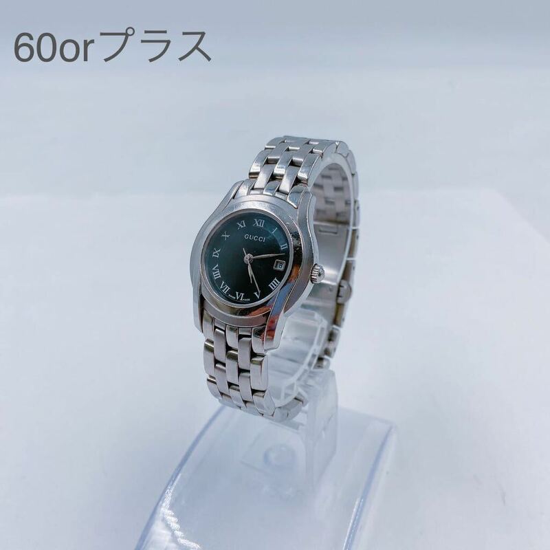 6Ｅ111 GUCCI グッチ 腕時計 時計 ラウンドフェイス ステンレススチール 5500L クォーツ レディース シルバー