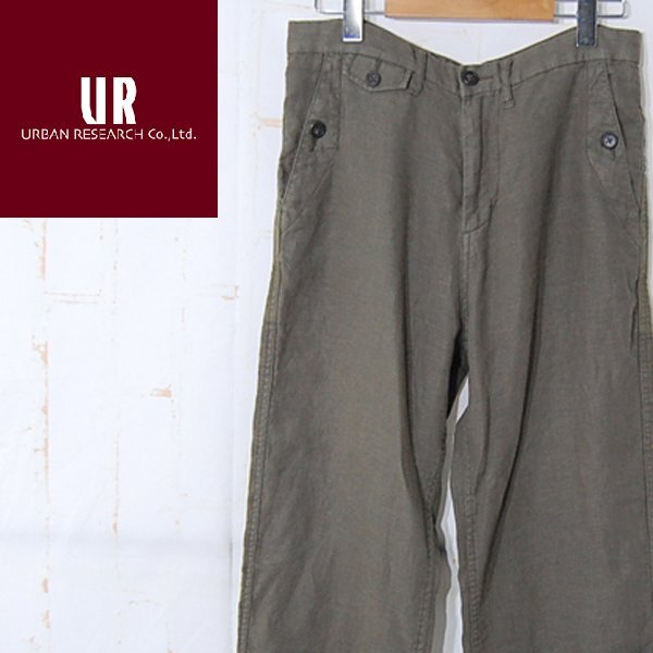 アーバンリサーチドアーズ URBAn RESEARCH DOORS■ワイドパンツ　麻100%■38■カーキ ※IW4510185