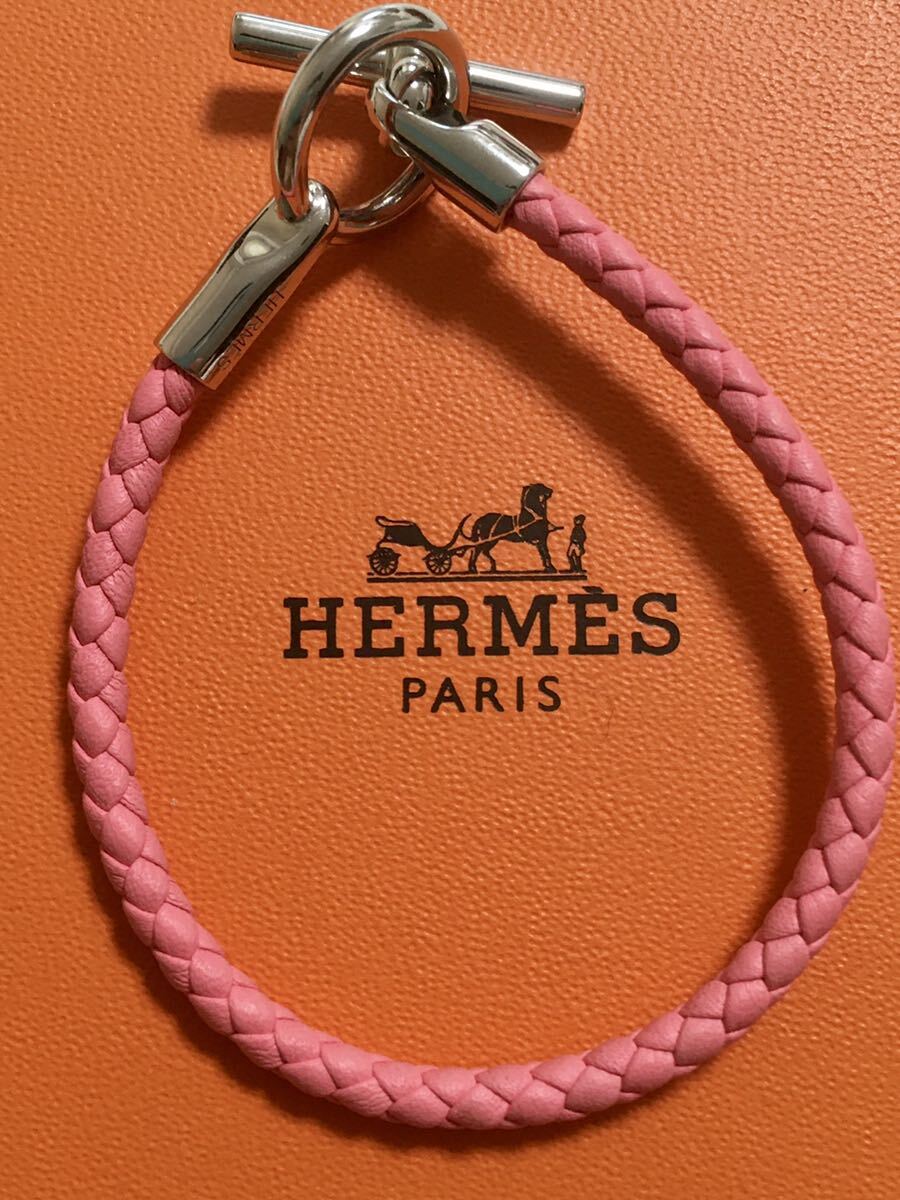 ◆送料無料 エルメス HERMES グレナンブレス ブレスレット レザー ピンク