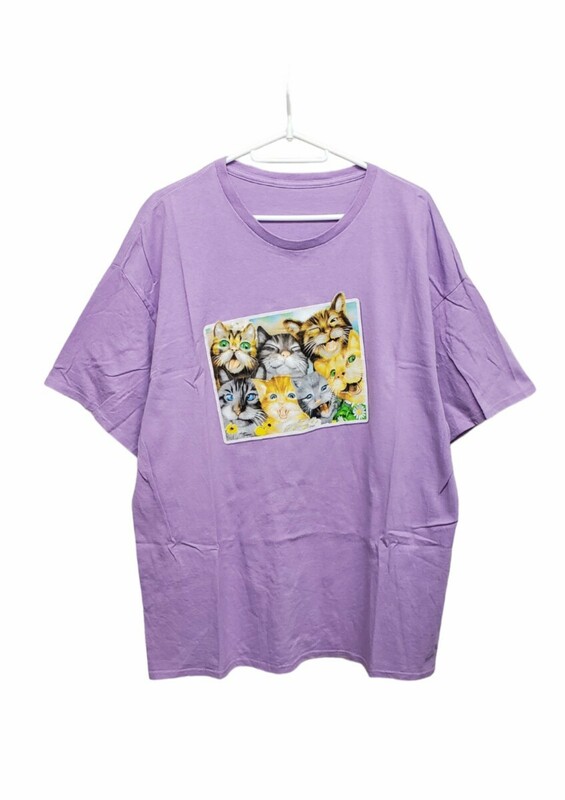 古着 猫プリント半袖Tシャツ 203-0323 U1
