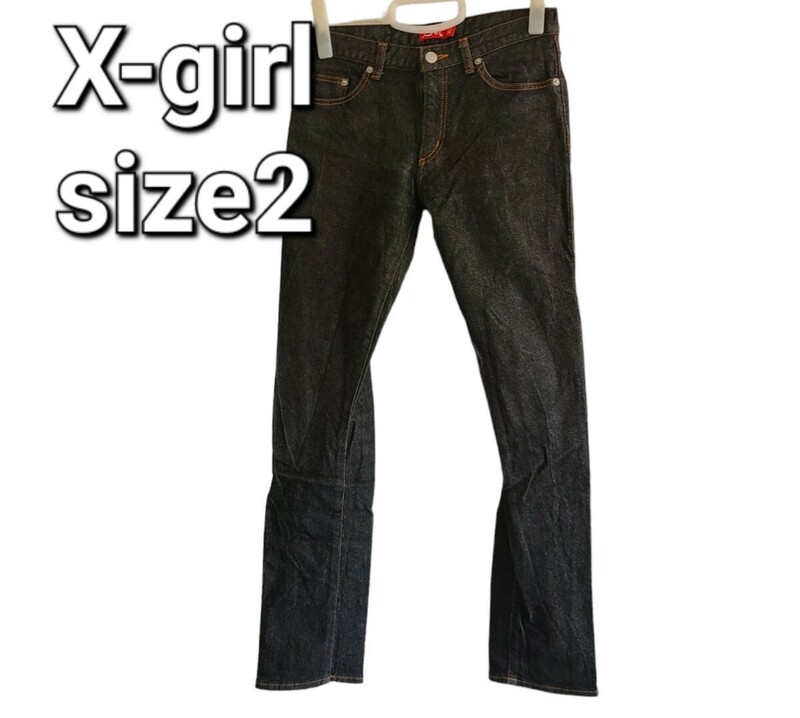 X-GIRL エックスガール デニム ジーンズ Colorインディゴsize2Made in Japan 