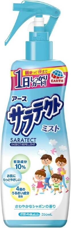 サラテクト ミスト 虫よけスプレー しっとり [200ml] 朝使って夜まで虫除け 携帯用 アウトドア 蚊・ブヨ・トコジラミなど 