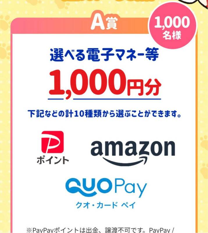 懸賞応募☆ 選べる電子マネー等1000円分1,000円名様/るなたんぬいぐるみ100枚様