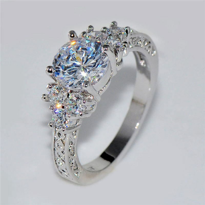 シルバー925色★AAAジルコニアダイヤモンドリング１１号指輪ジュエリー結婚式
